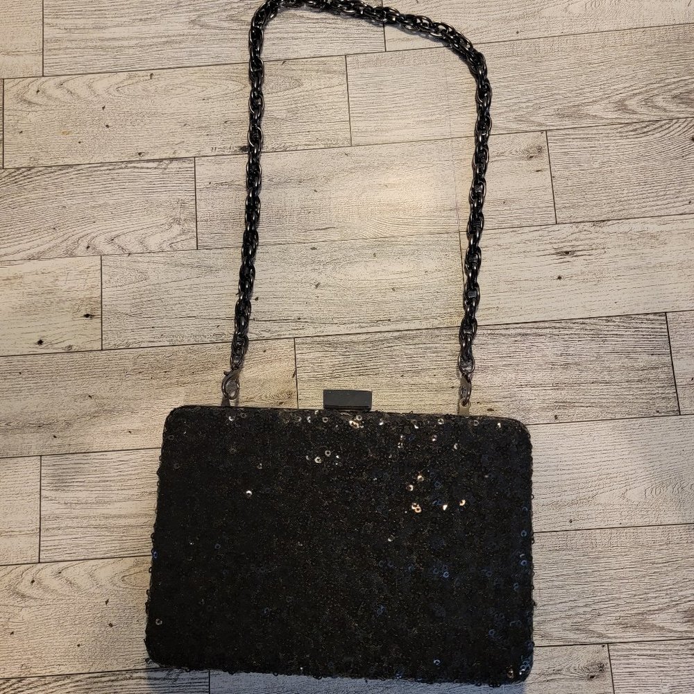 White House Black Market Sequin Evening Cocktail Clutch